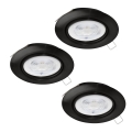Eglo - LOT 3x Spot encastrable 1xGU10/4W/230V noir