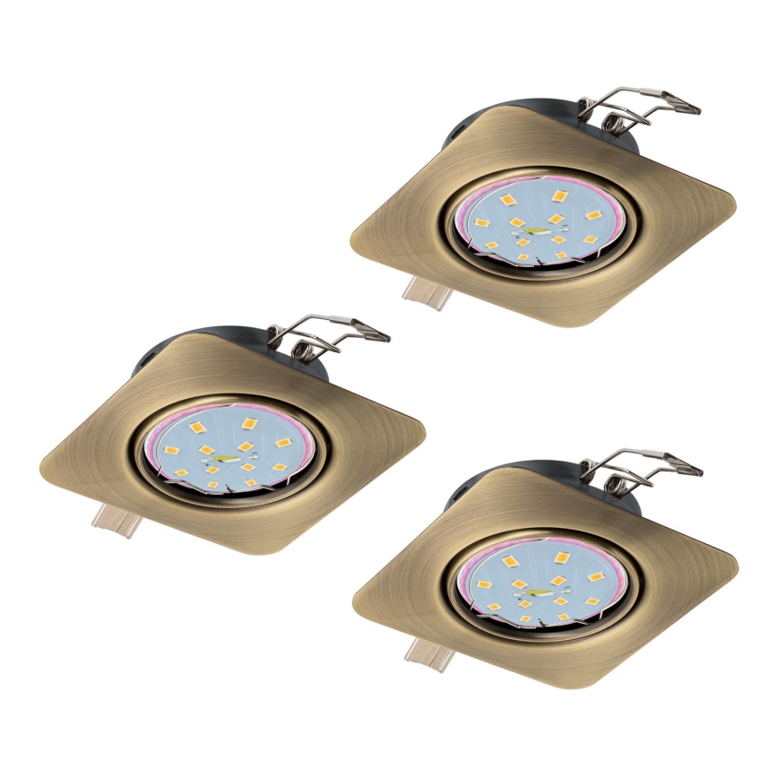 Eglo - LOT 3x Spot LED encastrable PENETO 3xGU10-LED/5W/230V