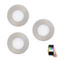 Eglo - LOT 3x Spot RGB encastrable à intensité variable FUEVA-C 1xLED/3W/230V