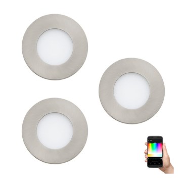 Eglo - LOT 3x Spot RGB encastrable à intensité variable FUEVA-C 1xLED/3W/230V