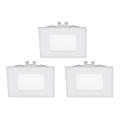 Eglo - LOT DE 3 luminaires encastrés LED FUEVA 1 1xLED/2,7W/230V 8,5x8,5 cm