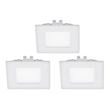 Eglo - LOT DE 3 luminaires encastrés LED FUEVA 1 1xLED/2,7W/230V 8,5x8,5 cm
