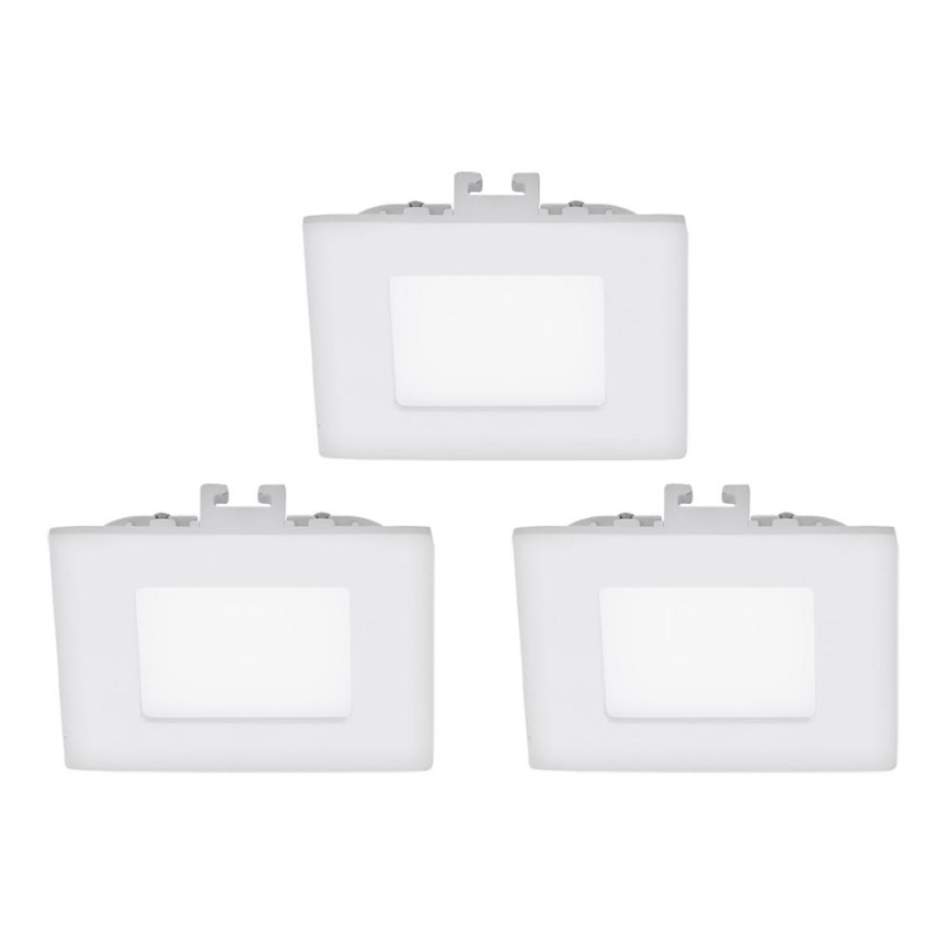 Eglo - LOT DE 3 luminaires encastrés LED FUEVA 1 1xLED/2,7W/230V 8,5x8,5 cm