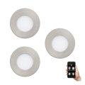 Eglo - Lot de 3 luminaires LED dimmables pour salle de bains FUEVA-Z 2,8W/230V IP44 Ø 8,5 cm