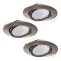 Eglo - Lot de 3 spots encastrables LED TEDO (1x GU10-LED / 5W / 230V)