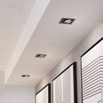 Eglo - Lot de 3 spots encastrés LED dimmables LED/6,4W/230V 8,8x8,8 cm noir