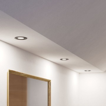 Eglo - Lot de 3 spots LED encastrés pour salle de bains 1x GU10/4,5W/230V IP44 noirs