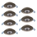 Eglo - Lot de 7 luminaires encastrés LED 4,9 W, 230 V, 2700/4000/6500 K, Ø 9 cm, chrome mat