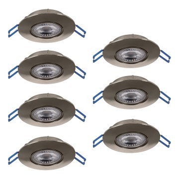 Eglo - Lot de 7 luminaires encastrés LED 4,9 W, 230 V, 2700/4000/6500 K, Ø 9 cm, chrome mat