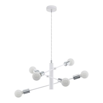 Eglo - Lustre avec fil 6xE27/60W/230V blanc