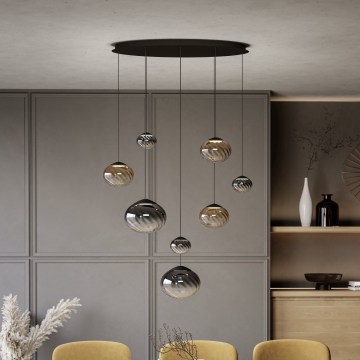 Eglo - lustre LED à intensité variable sur câble 8xLED/5,8W/230V 2200-6500K noir/beige/fumé + télécommande