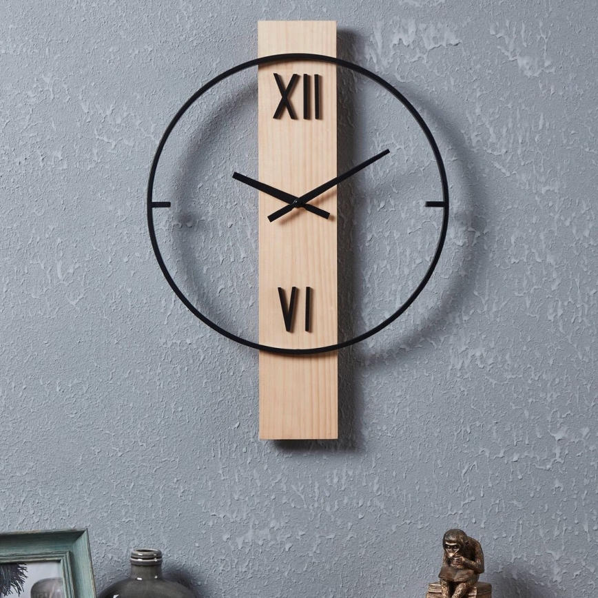 Eglo - Orologio da parete 1xAA 56x40 cm legno/metallo
