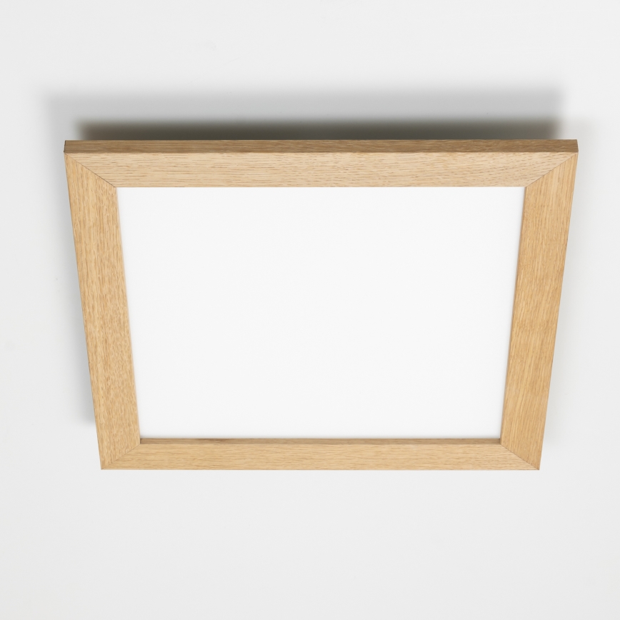 Eglo - Panneau en saillie à intensité variable POZZALLO WOOD LED/21W/230V 2700-6500K 49,5x49,5 cm marron + télécommande