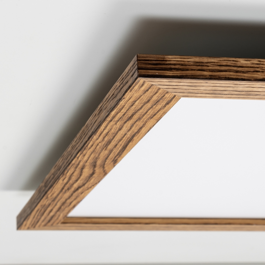 Eglo - Panneau RGBW en saillie à intensité variable SALOBRENA-C WOOD LED/34W/230V 2700-6500K 64x64 cm marron + télécommande