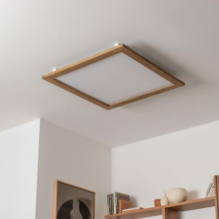 Eglo - Panneau RGBW en saillie à intensité variable SALOBRENA-C WOOD LED/34W/230V 2700-6500K 64x64 cm marron + télécommande