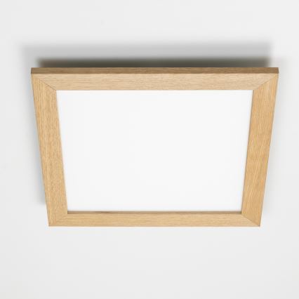 Eglo - Panneau RGBW en saillie à intensité variable SALOBRENA-C WOOD LED/21W/230V 2700-6500K 49,5x49,5 cm marron + télécommande
