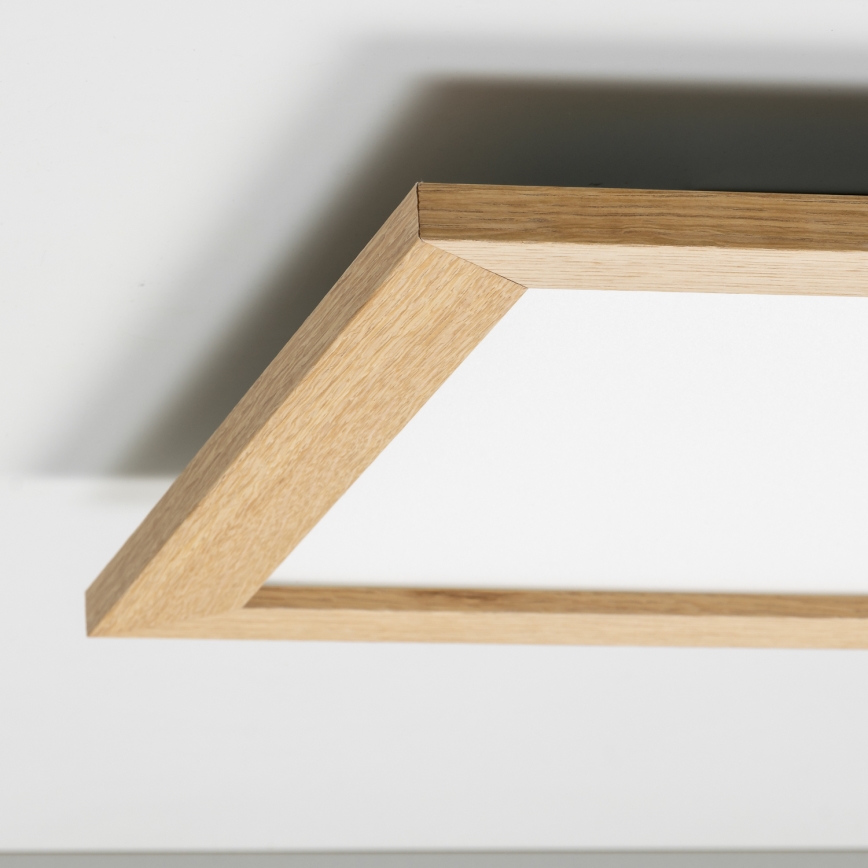 Eglo - Panneau RGBW en saillie à intensité variable SALOBRENA-C WOOD LED/21W/230V 2700-6500K 49,5x49,5 cm marron + télécommande