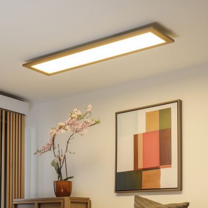 Eglo - Panneau RGBW à intensité variable SALOBRENA-C WOOD LED/31W/230V 2700-6500K 34x124 cm marron + télécommande
