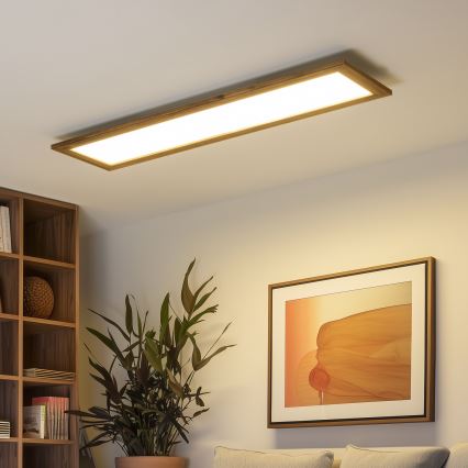 Eglo - Panneau RGBW à intensité variable SALOBRENA-C WOOD LED/31W/230V 2700-6500K 34x124 cm marron + télécommande