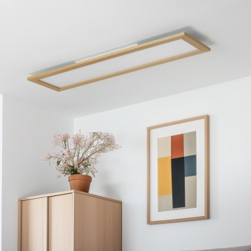 Eglo - Panneau RGBW à intensité variable SALOBRENA-C WOOD LED/31W/230V 2700-6500K 34x124 cm marron + télécommande