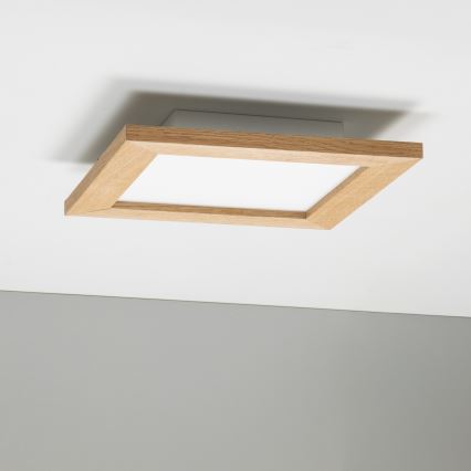 Eglo - Panneau RGBW en saillie à intensité variable SALOBRENA-C WOOD LED/16W/230V 2700-6500K 34x34 cm marron + télécommande