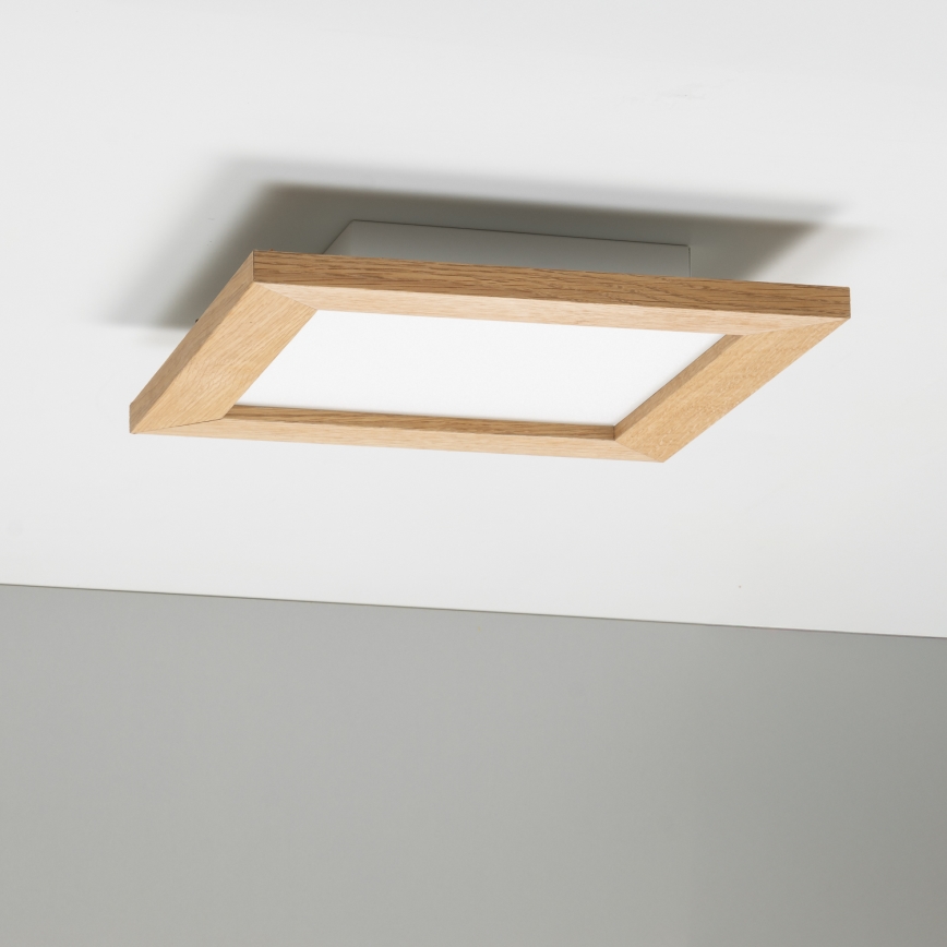 Eglo - Panneau RGBW en saillie à intensité variable SALOBRENA-C WOOD LED/16W/230V 2700-6500K 34x34 cm marron + télécommande