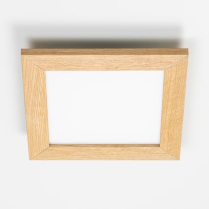 Eglo - Panneau RGBW en saillie à intensité variable SALOBRENA-C WOOD LED/16W/230V 2700-6500K 34x34 cm marron + télécommande