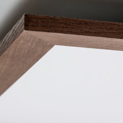 Eglo - Panneau RGBW en saillie à intensité variable SALOBRENA-C WOOD LED/34W/230V 2700-6500K 64x64 cm marron foncé + télécommande