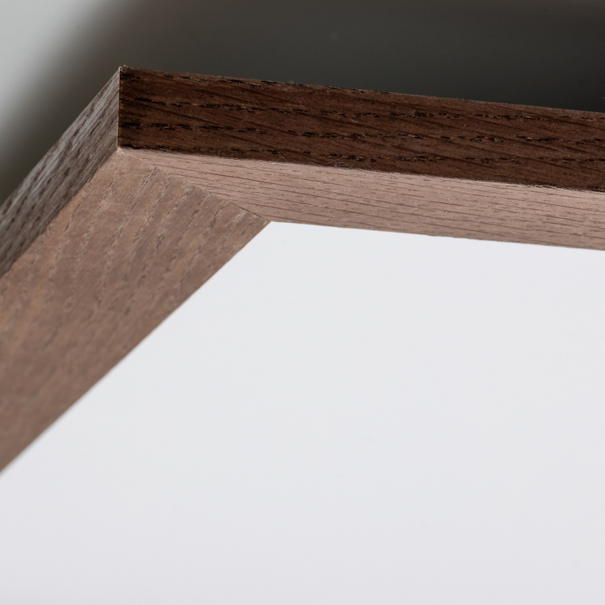 Eglo - Panneau RGBW en saillie à intensité variable SALOBRENA-C WOOD LED/34W/230V 2700-6500K 64x64 cm marron foncé + télécommande