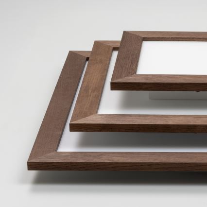 Eglo - Panneau RGBW en saillie à intensité variable SALOBRENA-C WOOD LED/34W/230V 2700-6500K 64x64 cm marron foncé + télécommande