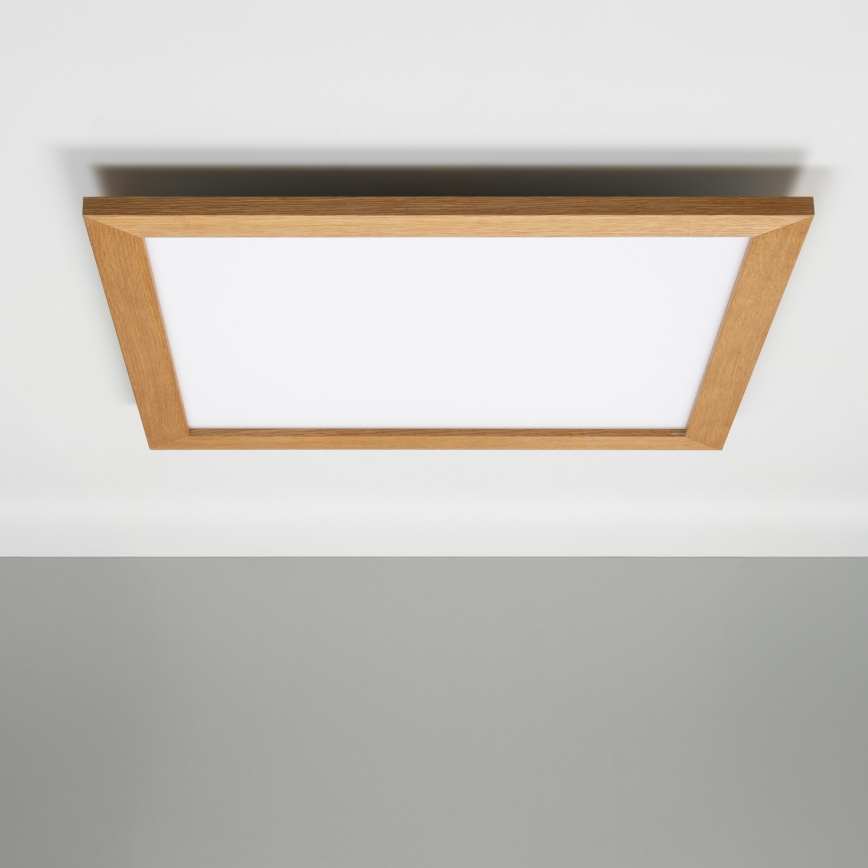 Eglo - Panneau RGBW en saillie à intensité variable SALOBRENA-C WOOD LED/30,5W/230V 2700-6500K 64x64 cm marron + télécommande