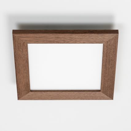 Eglo - Pannello LED RGBW dimmerabile a montaggio superficiale SALOBRENA-C WOOD LED/16W/230V 2700-6500K 34x34 cm marrone scuro + telecomando
