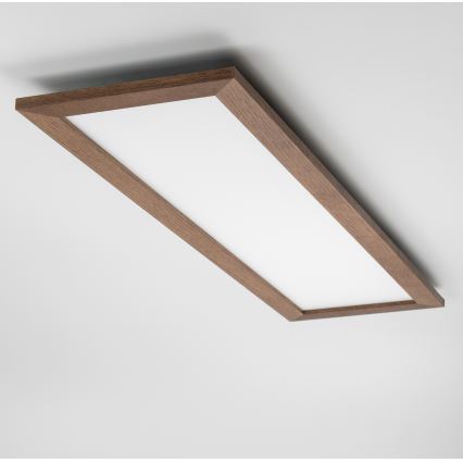 Eglo - Pannello LED RGBW dimmerabile a montaggio superficiale SALOBRENA-C WOOD LED/34W/230V 2700-6500K 34x124 cm marrone scuro + telecomando