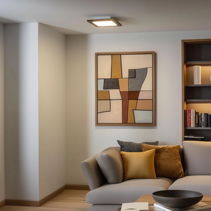 Eglo - Pannello a plafone LED SALOBRENA-RW WOOD LED/17W/230V 2700/4000K 34x34 cm marrone