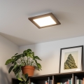 Eglo - Pannello LED RGBW dimmerabile a montaggio superficiale SALOBRENA-C WOOD LED/16W/230V 2700-6500K 34x34 cm marrone scuro + telecomando