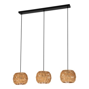 Eglo - Pendelleuchte an Kabel 3xE27/40W/230V braun