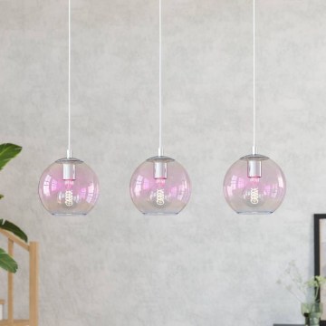 Eglo - Pendelleuchte an Kabel 3xE27/60W/230V glänzender Chrom