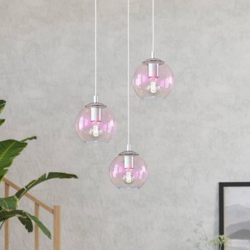 Eglo - Pendelleuchte an Kabel 3xE27/60W/230V glänzender Chrom