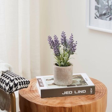 Eglo - Pianta artificiale in vaso da fiori 22x8 cm lavanda