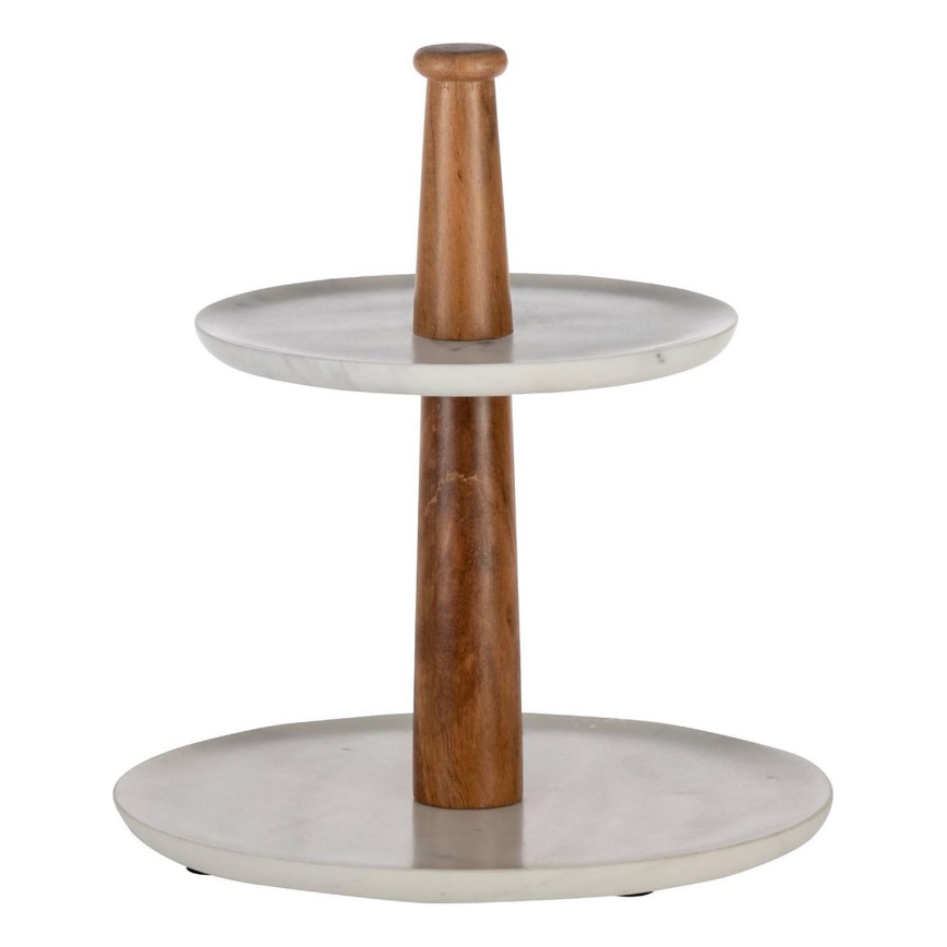 Eglo - Piedistallo da servizio 28x25,5 cm legno/marmo