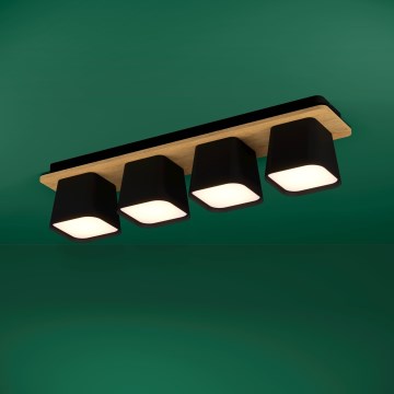 Eglo - Plafoniera 4xE27/40W/230V nero/marrone