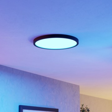 Eglo - Plafoniera da bagno LED RGBW dimmerabile LED/17,5W/230V 2700-6500K Ø 38,9 cm IP44 nero