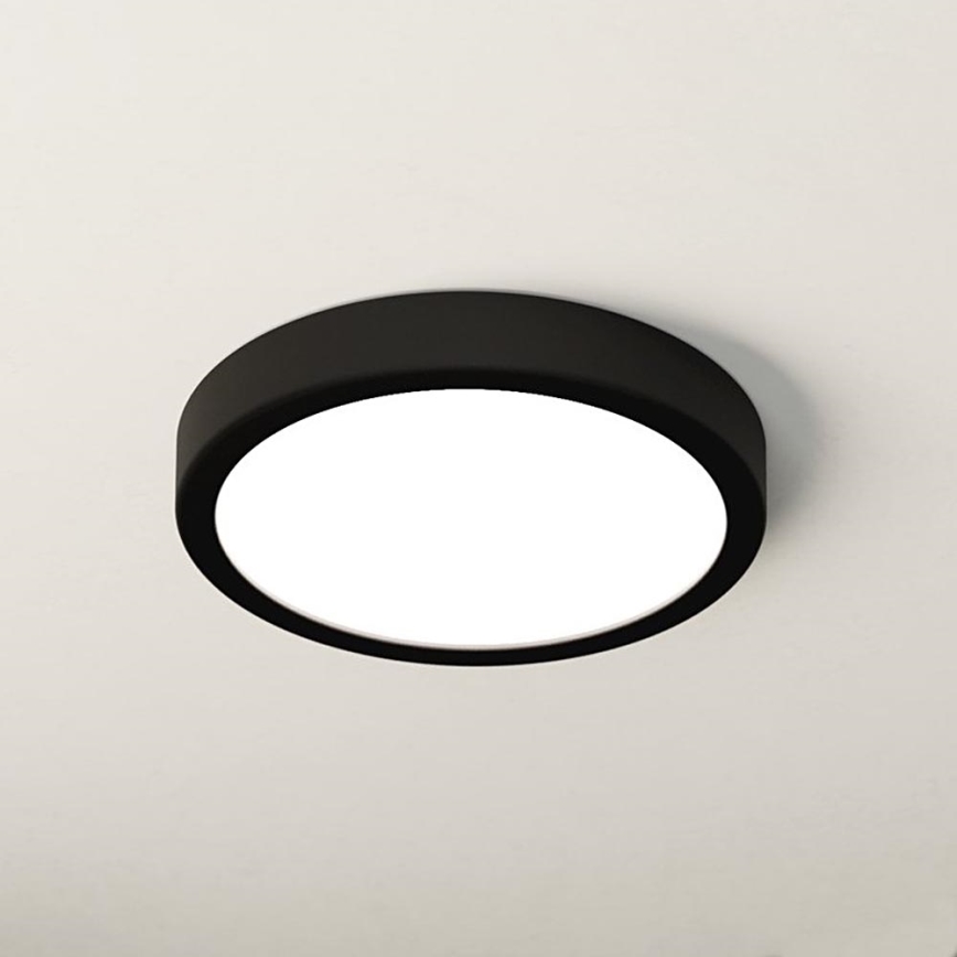Eglo - Plafoniera da soffitto per bagno a LED 17W/230V, nera, IP44, Ø 21 cm