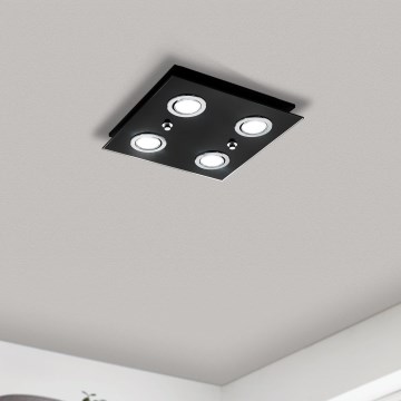 Eglo - Plafoniera LED 4xGU10/2,8W/230V 3000K nero