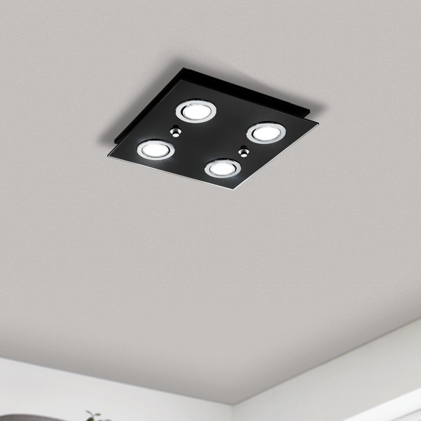 Eglo - Plafoniera LED 4xGU10/2,8W/230V 3000K nero
