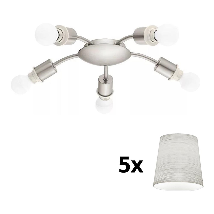 Eglo - Plafoniera LED MY CHOICE 5xE14/4W/230V  cromo opaco/color crema