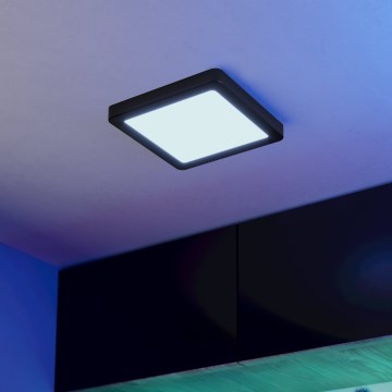 Eglo - Plafoniera LED RGBW dimmerabile per bagno LED/10,5W/230V 2700-6500K 22x22 cm IP44 nera