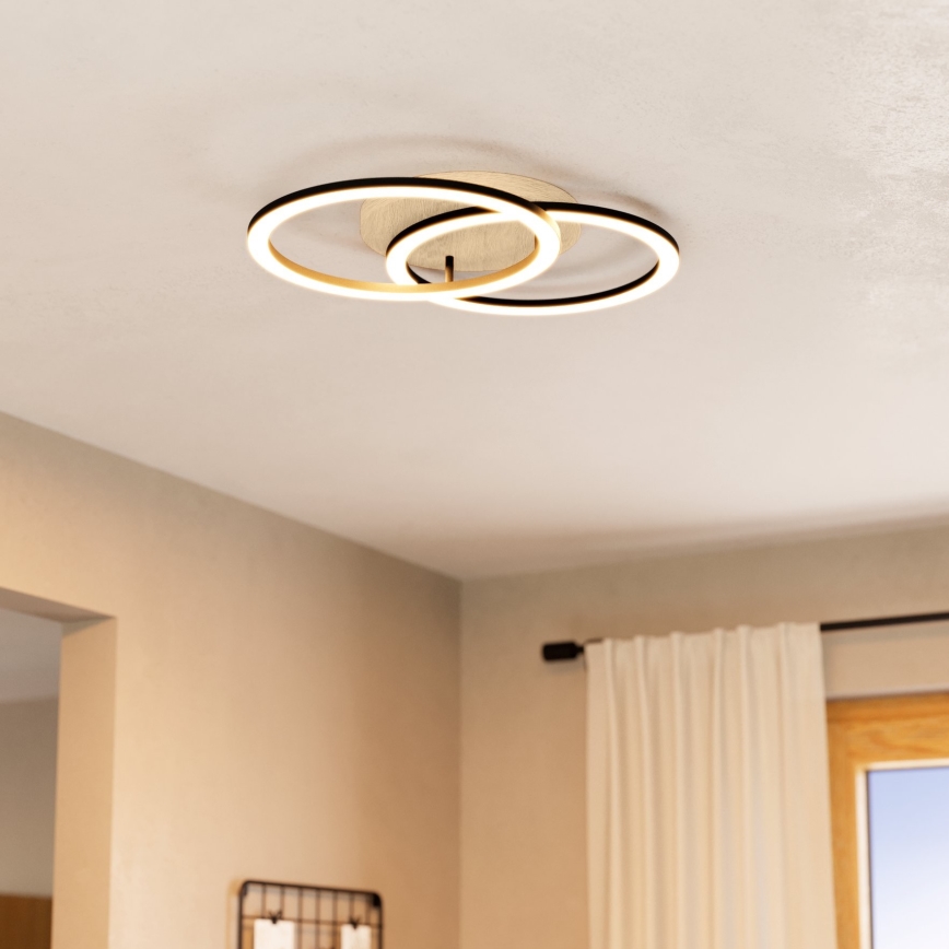 Eglo - Plafonnier à intensité variable 2xLED/16W/230V 2700-6500K beige/noir ZigBee