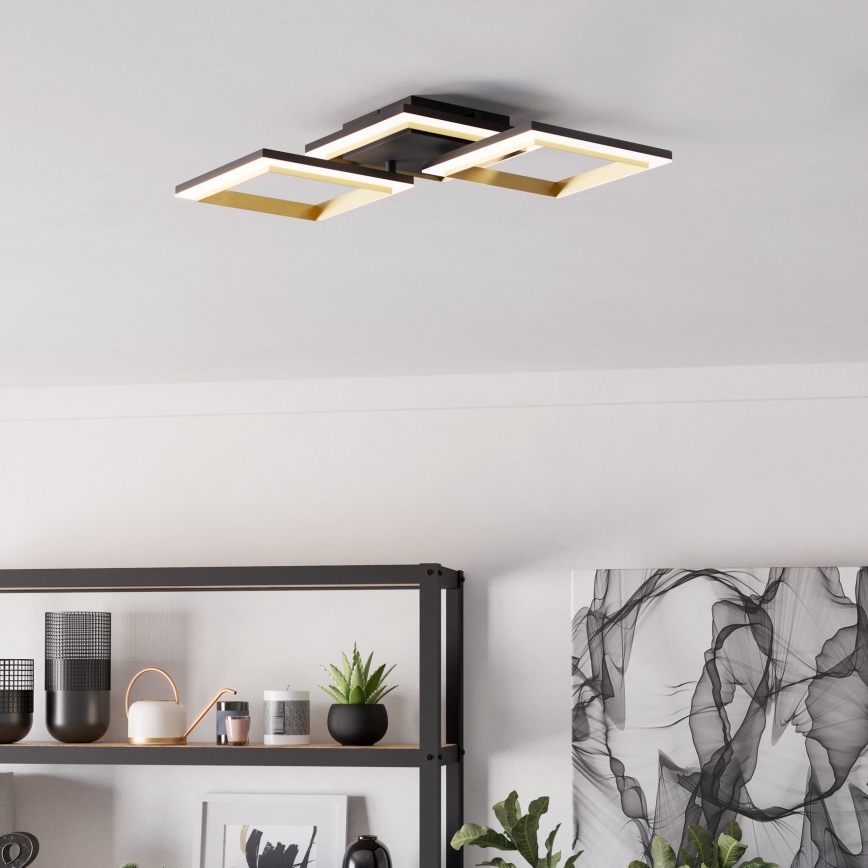 Eglo - Plafonnier à intensité variable LED/20W/230V 4000K noir/doré