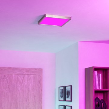 Eglo - Plafonnier de salle de bains LED RGBW dimmable LED/13,5W/230V 2700-6500K 29,5x29,5 cm IP44 chrome mat